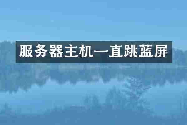 服务器主机一直跳蓝屏