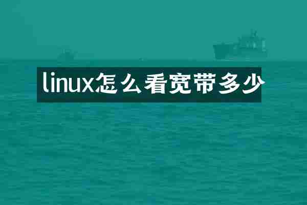linux怎么看宽带多少