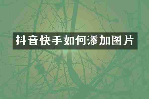 抖音快手如何添加图片