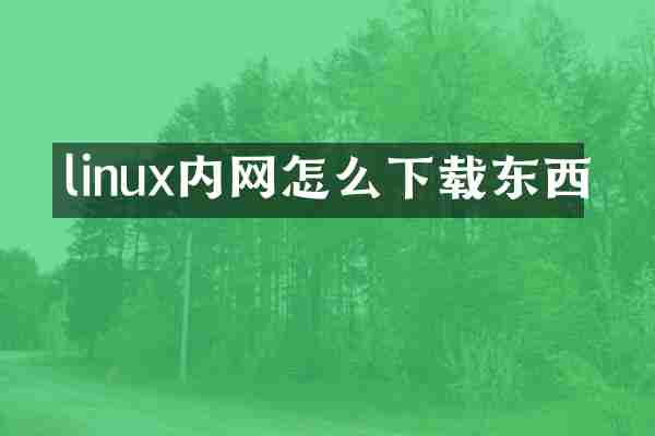 linux内网怎么下载东西