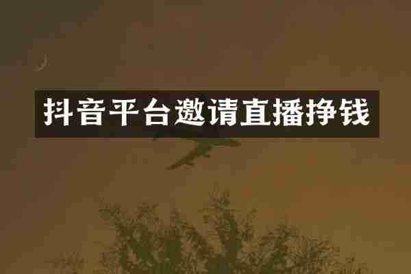 抖音平台邀请直播挣钱