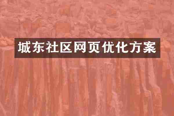 城东社区网页优化方案