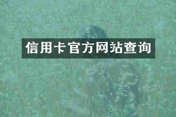信用卡官方网站查询