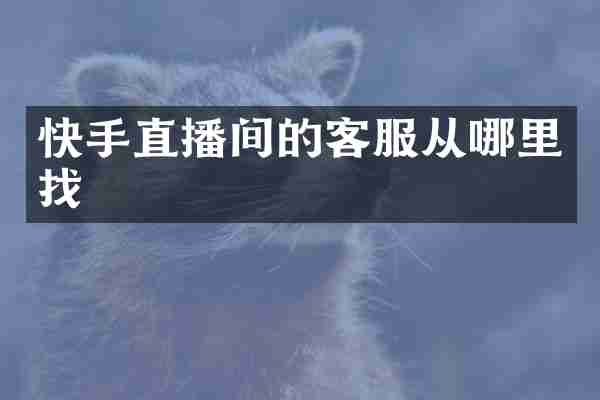 快手直播间的客服从哪里找