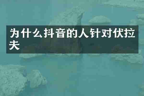 为什么抖音的人针对伏拉夫