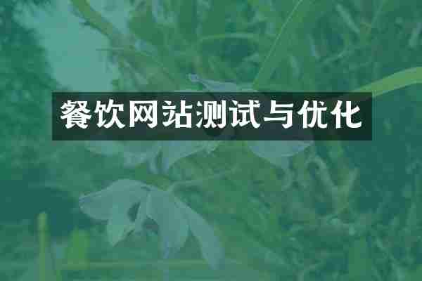 餐饮网站测试与优化