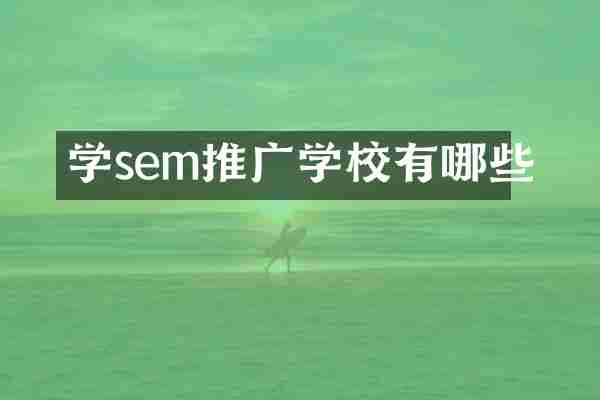 学sem推广学校有哪些