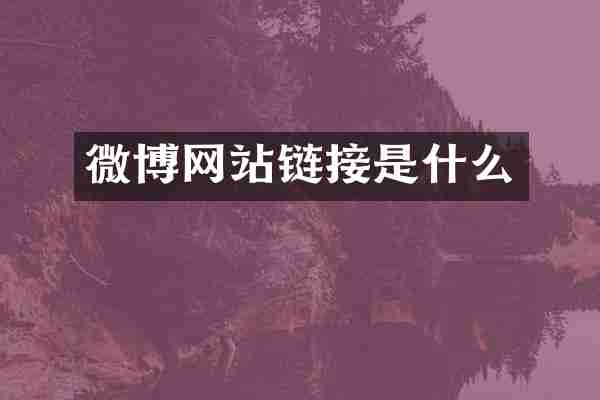 微博网站链接是什么