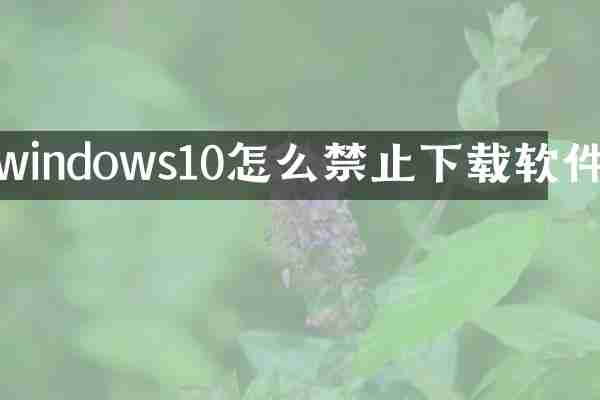 windows10怎么禁止下载软件