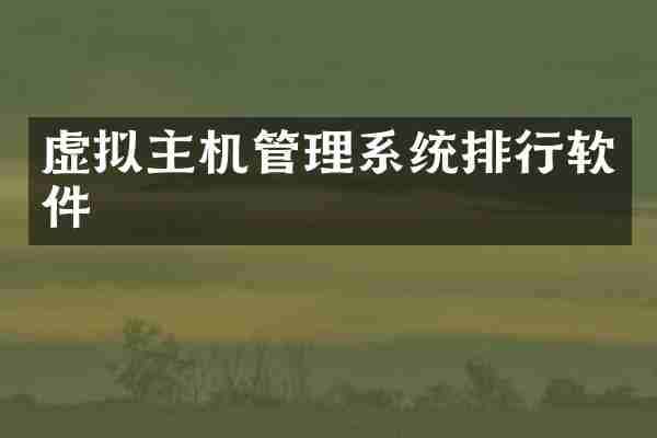 虚拟主机管理系统排行软件