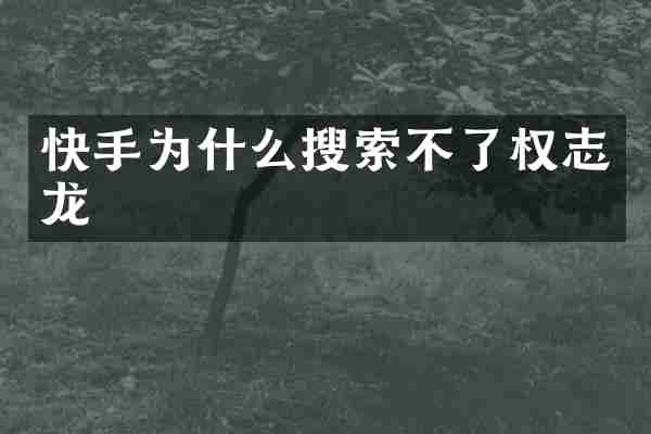 快手为什么搜索不了权志龙