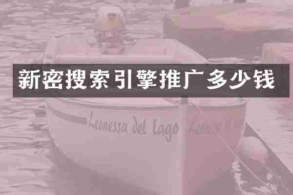新密搜索引擎推广多少钱