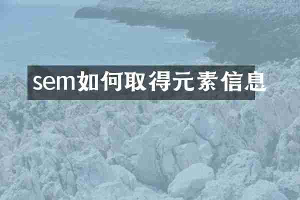 sem如何取得元素信息