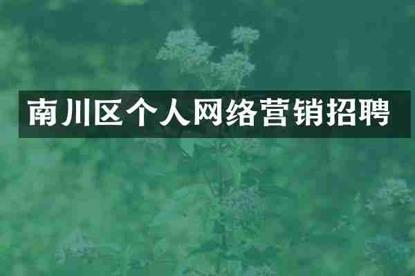 南川区个人网络营销招聘