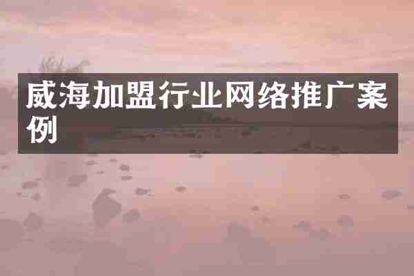 威海加盟行业网络推广案例