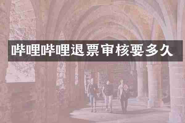 哔哩哔哩退票审核要多久