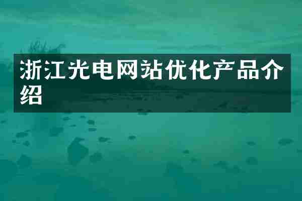 浙江光电网站优化产品介绍