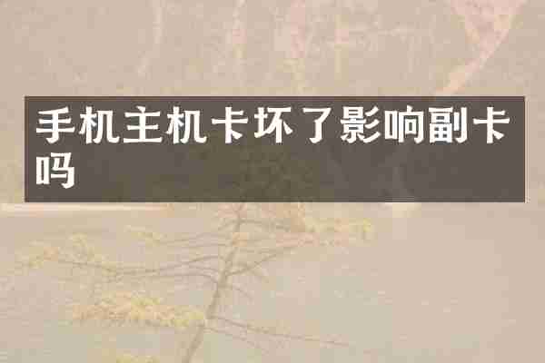 手机主机卡坏了影响副卡吗