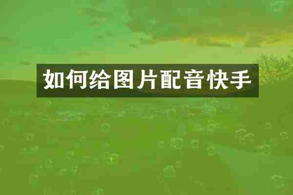 如何给图片配音快手
