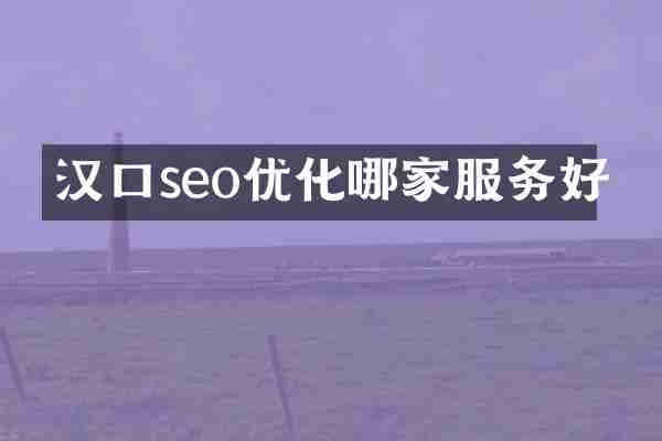 汉口seo优化哪家服务好