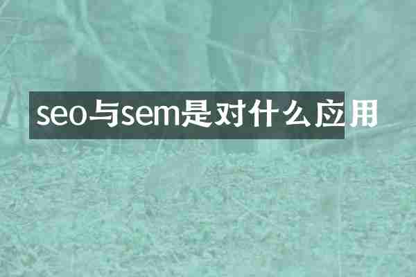 seo与sem是对什么应用