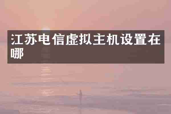 江苏电信虚拟主机设置在哪
