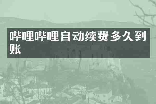哔哩哔哩自动续费多久到账