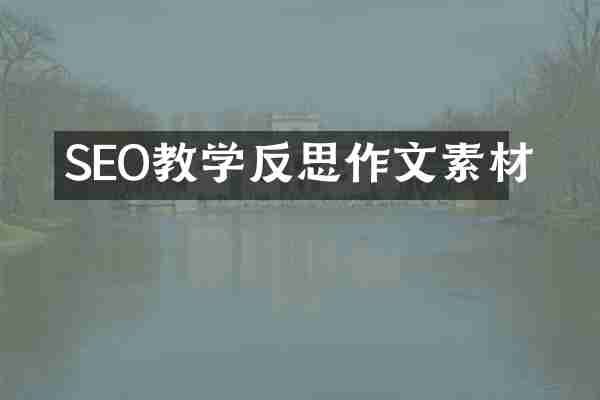 SEO教学反思作文素材