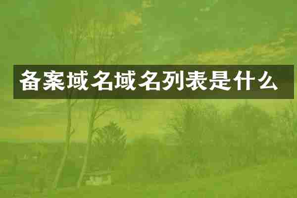 备案域名域名列表是什么