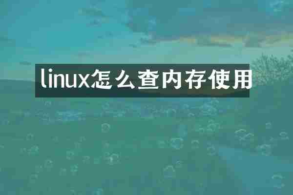 linux怎么查内存使用