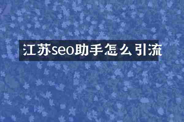 江苏seo助手怎么引流