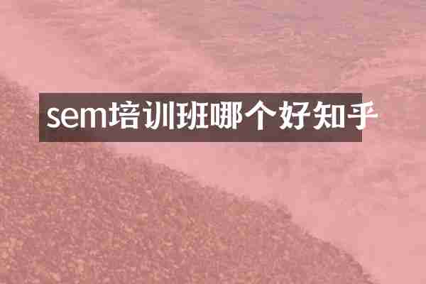sem培训班哪个好知乎