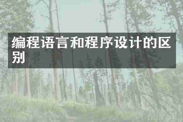 编程语言和程序设计的区别