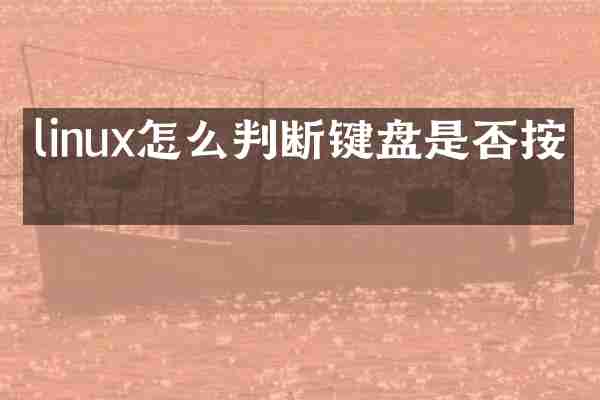 linux怎么判断键盘是否按下