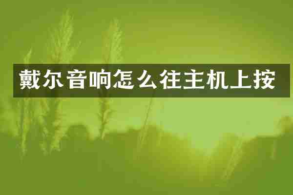 戴尔音响怎么往主机上按