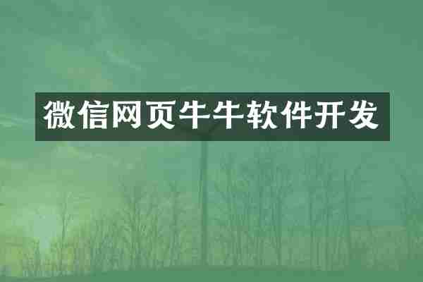 微信网页牛牛软件开发