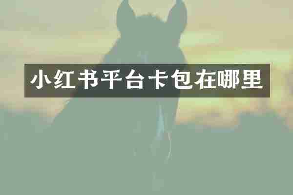 小红书平台卡包在哪里