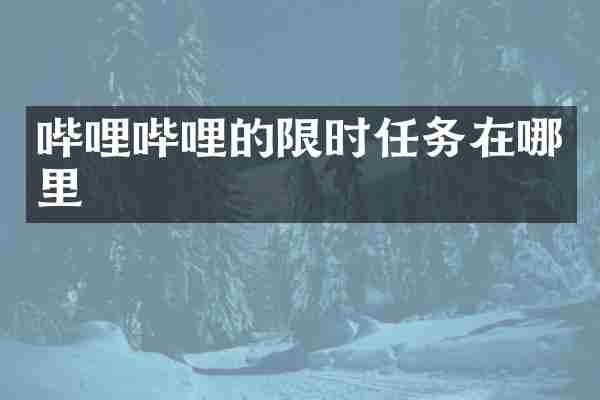 哔哩哔哩的限时任务在哪里