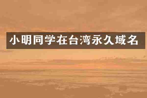 小明同学在台湾永久域名