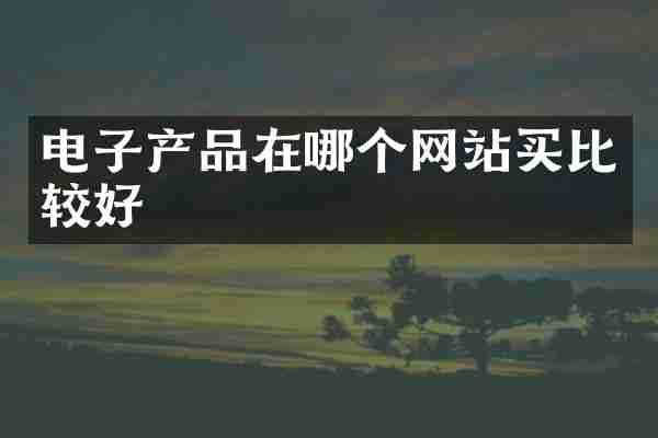 电子产品在哪个网站买比较好
