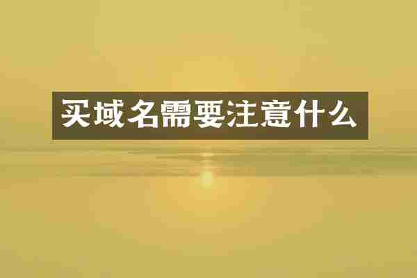 买域名需要注意什么