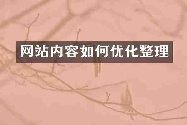 网站内容如何优化整理