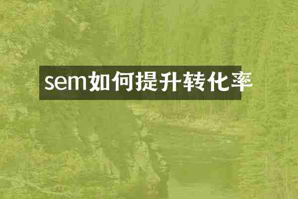 sem如何提升转化率
