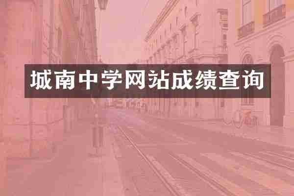 城南中学网站成绩查询