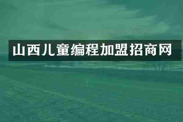 山西儿童编程加盟招商网