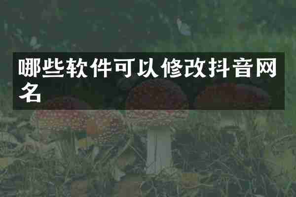 哪些软件可以修改抖音网名