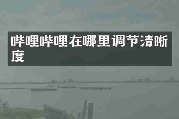 哔哩哔哩在哪里调节清晰度