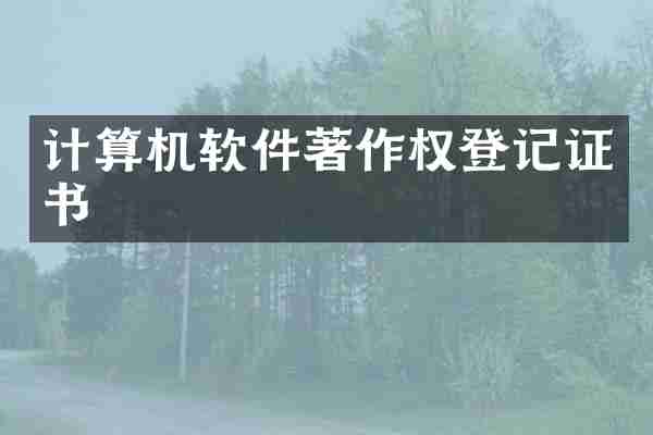 计算机软件著作权登记证书