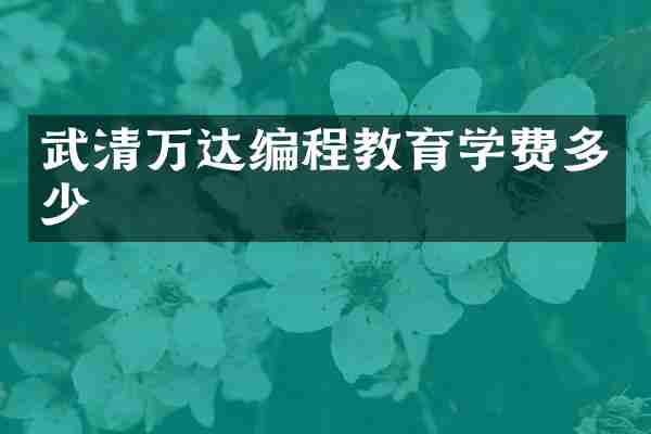 武清万达编程教育学费多少