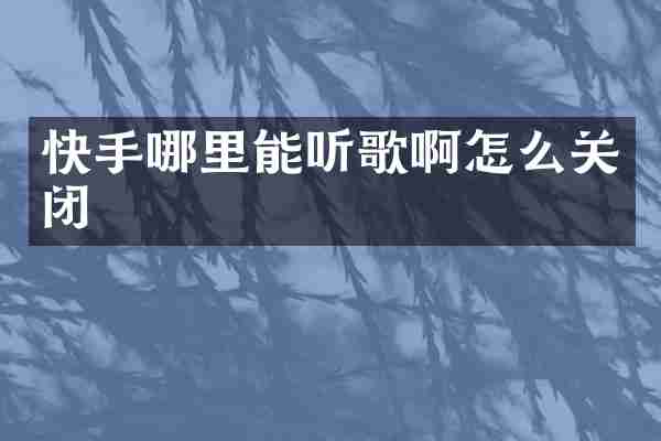快手哪里能听歌啊怎么关闭